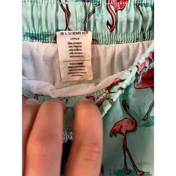 Bluemint Men’s Arthus Swim Trunks Shorts Stretch The Flamingo Size M Mesh Lined - Picture 6 of 7